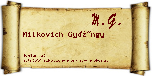 Milkovich Gyöngy névjegykártya